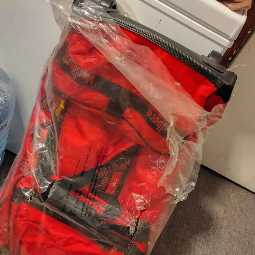 Vintage Red Marlboro Duffel Bag Set (Carry-on Bag Is Inside)